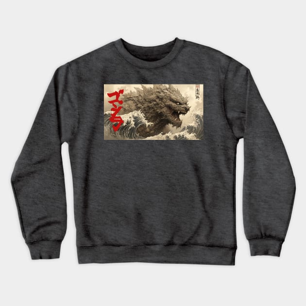 GODZILLA! GOJIRA! Crewneck Sweatshirt by The Basement Podcast